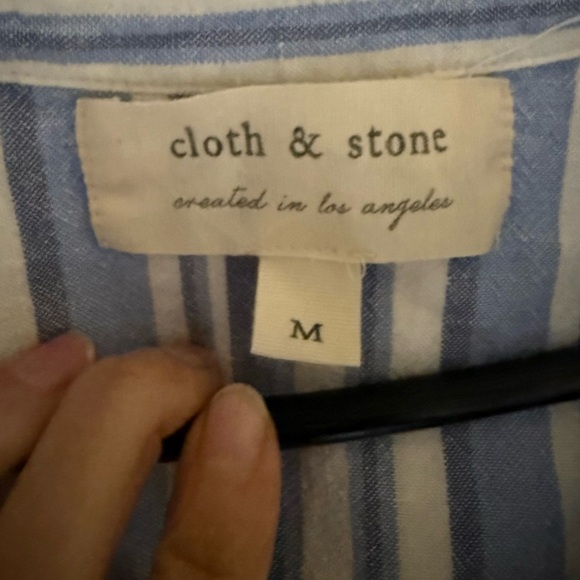 Cloth & Stone Western Striped Frayed Hem Button-Shirtdress – Size M - Picture 4 of 4